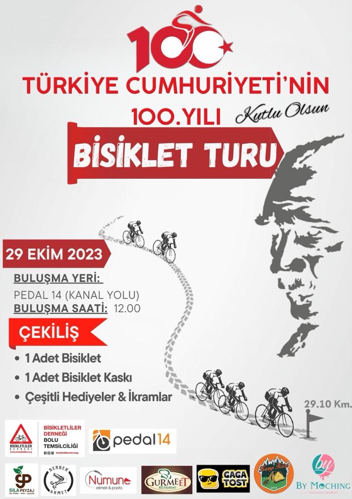 BİSİKLETLİLER DERNEĞİ BOLU TEMSİLCİLİĞİ 100. YILA ÖZEL  BİSİKLET TURU DÜZENLİYOR.