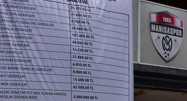 Başkan, borçları stadın kapısına astı