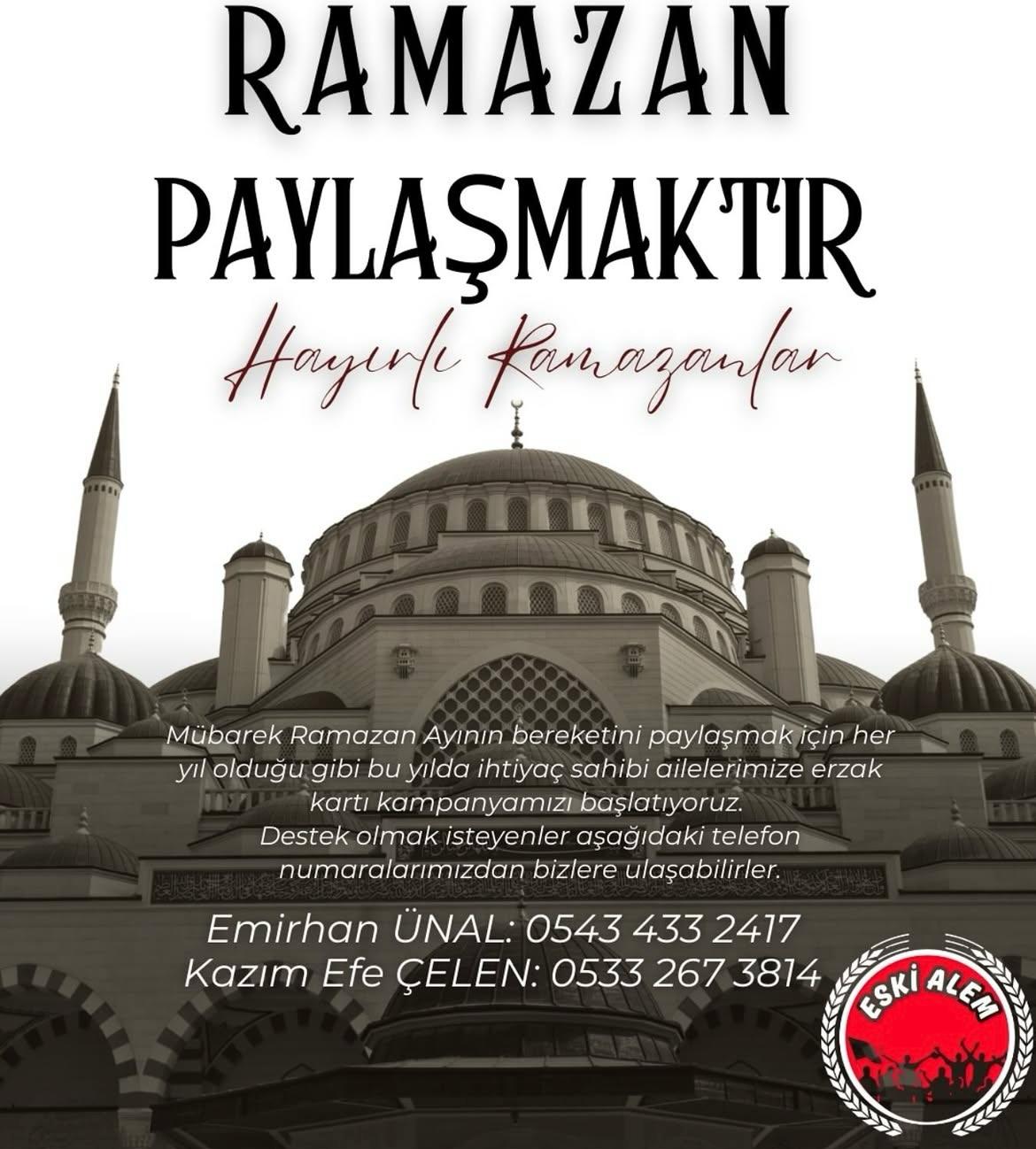 Eski Alem Taraftar Grubu’ndan Ramazan Ayı Yardım Kampanyası