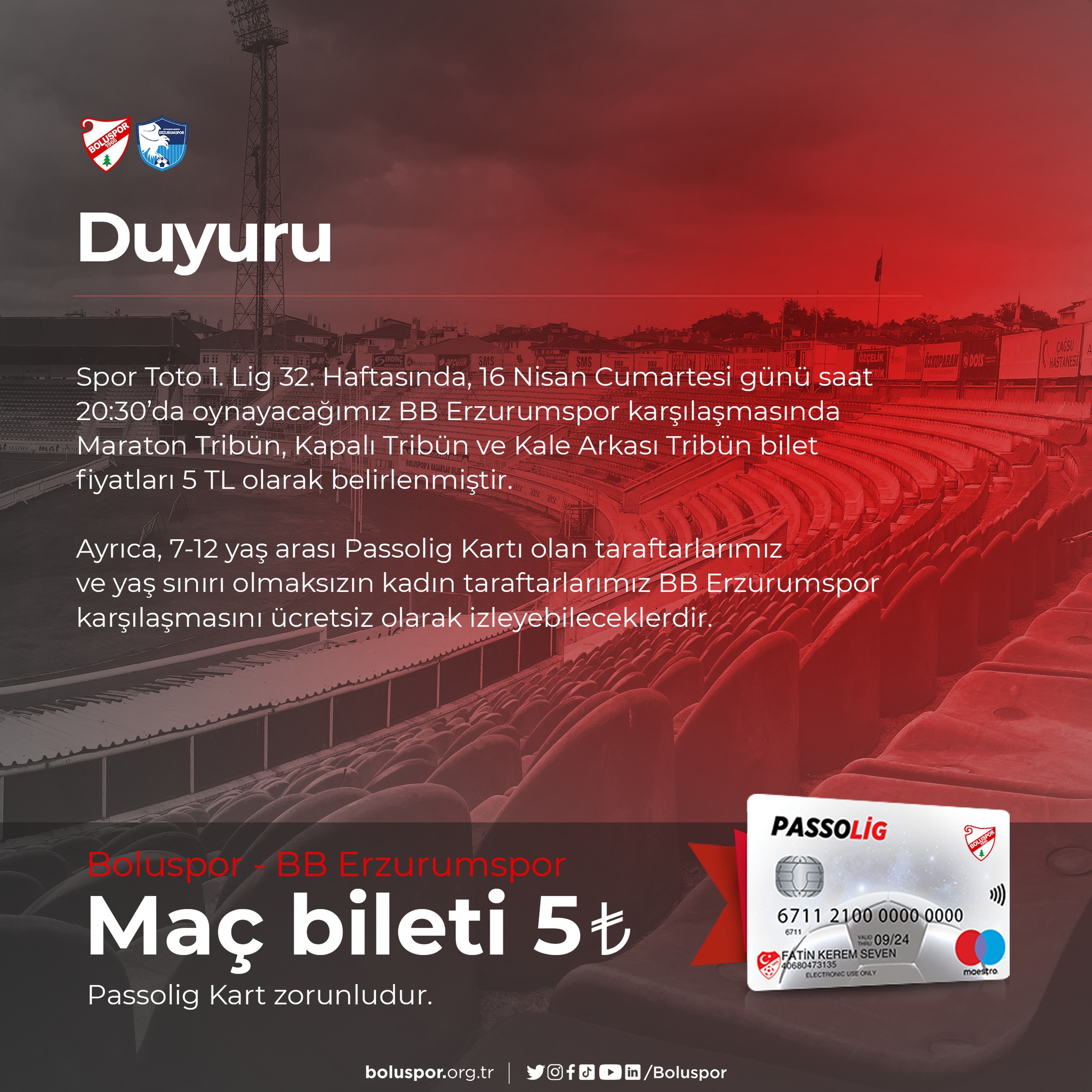 HERKES MAÇA MAÇ BİLETİ 5 TL