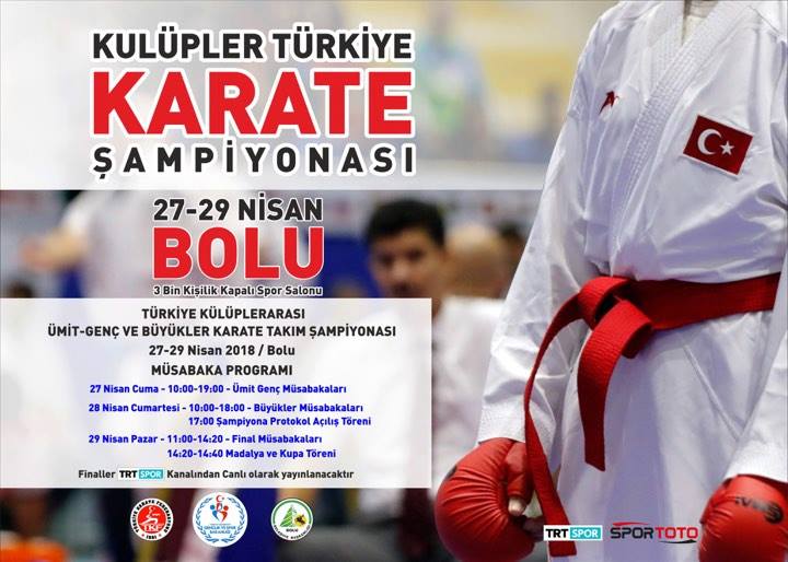 KULÜPLER TÜRKİYE KARATE ŞAMPİYONASI BOLU'DA