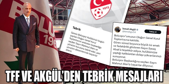 TFF ve Akgül’den Tebrik